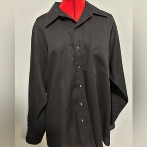 Van Heusen black button up shirt. Size 17.